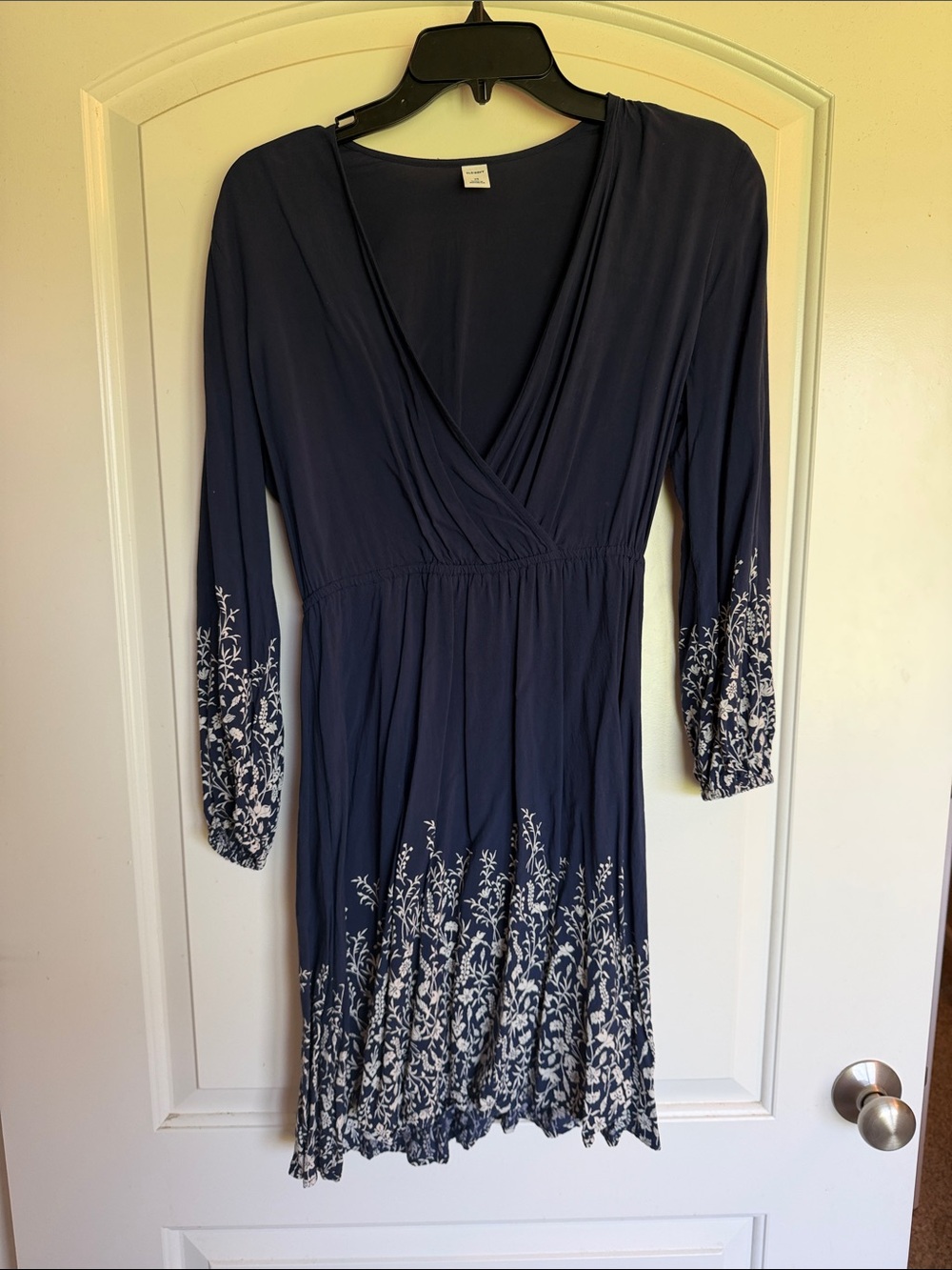 Old Navy Navy Blue Floral Wrap Dress